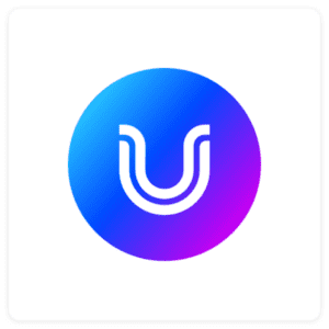 A circular logo with a gradient background transitioning from blue to purple. At its center, a stylized white letter U with an added curved line beneath, forming a dual arch design. This emblem of our digital marketing agency is elegantly framed by a thin black border.
