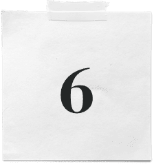 A simple white calendar page with the number 6 in bold black font printed in the center, perfect for marking key dates for a digital marketing agencys campaign launches.