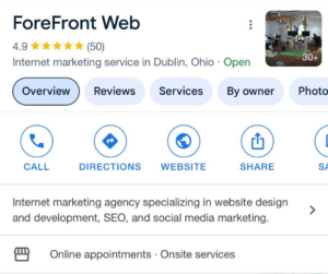 AI summary on GBP for ForeFront Web