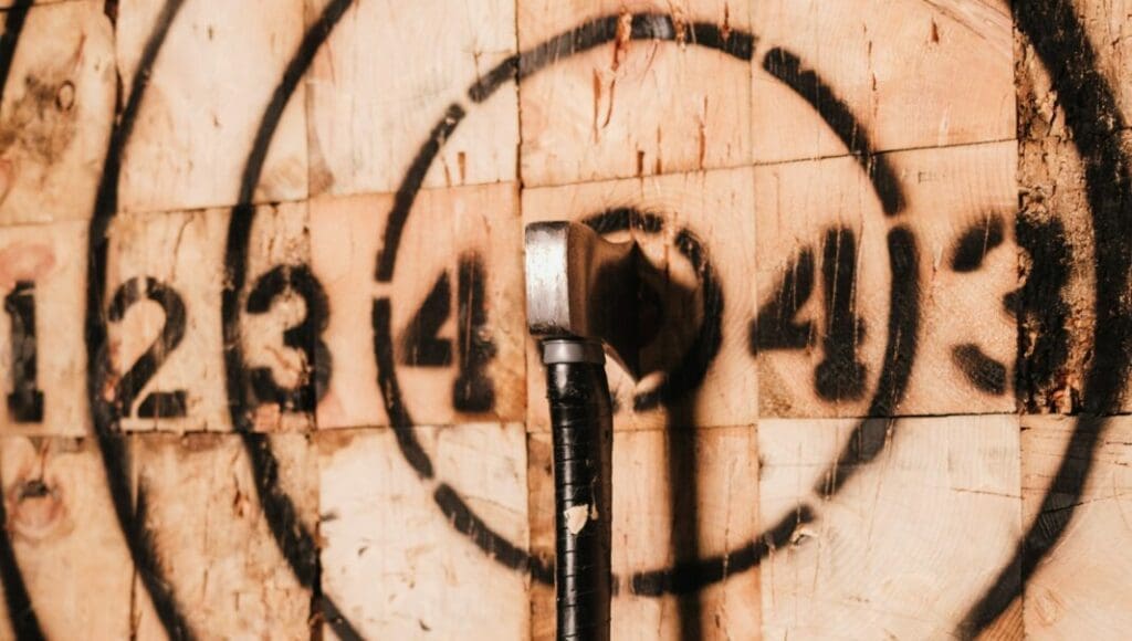 axe in a bullseye